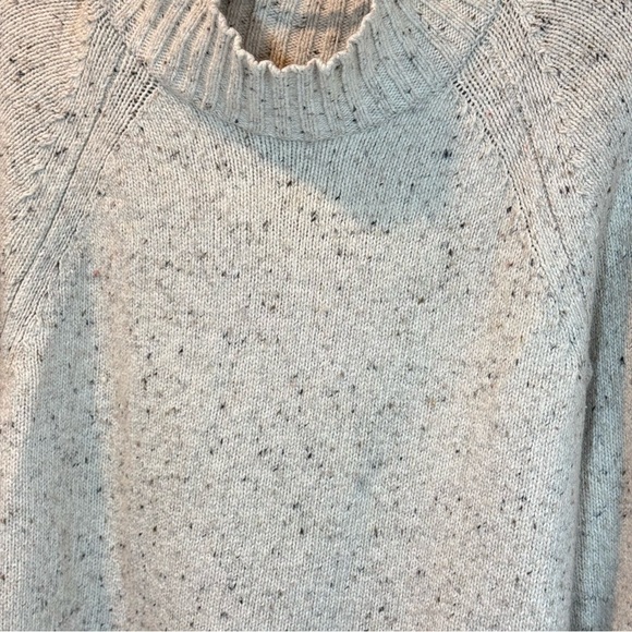 J. Jill Long Sleeve Mock Neck Textured Marled Oatmeal Sweater Size L Cotton Wool - Picture 3 of 13